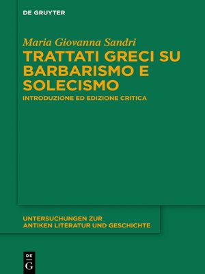 cover image of Trattati greci su barbarismo e solecismo